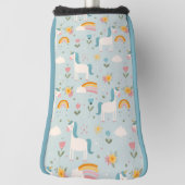 かわいいパステルレインボーユニコーンパターン ゴルフヘッドカバー (回転90)