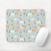 かわいいパステルレインボーユニコーンパターン マウスパッド (マウス)