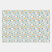 かわいいパステルレインボーユニコーンパターン ラッピングペーパーシート (正面3)