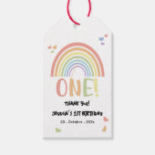 かわいいパステルレインボー1st誕生日 ギフトタグ (正面)