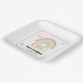 かわいいパステルレインボー1st誕生日 ペーパープレート (傾斜あり)