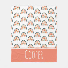 かわいいパステルレインボー フリースブランケット