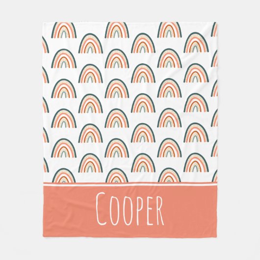 かわいいパステルレインボー フリースブランケット (正面)
