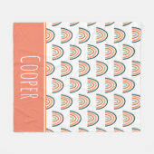 かわいいパステルレインボー フリースブランケット (正面(横))