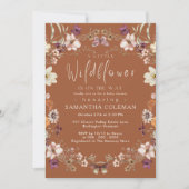 かわいいパステルワイルドフラワーテラコッタベビーシャワー 招待状 (正面)