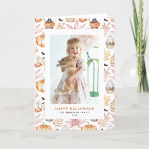 かわいいパステル不気味カップケーキハッピーハローウィン写真 シーズンカード