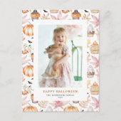 かわいいパステル不気味カップケーキハッピーハローウィン写真 シーズンポストカード (正面)