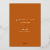 かわいいパステル不気味カップケーキハッピーハローウィン写真 箔シーズンカード (裏面)