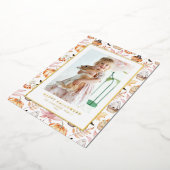 かわいいパステル不気味カップケーキハッピーハローウィン写真 箔シーズンカード (回転した状態)