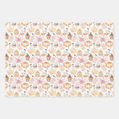 かわいいパステル不気味カップケーキハロウィーンパターン ラッピングペーパーシート (正面)