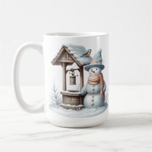 かわいいパステル冬の雪だるま&ウィッシングウェル コーヒーマグカップ