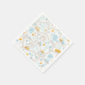かわいいパステル周辺地図パターン スタンダードカクテルナプキン (角)
