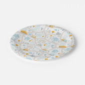 かわいいパステル周辺地図パターン ペーパープレート (アングル)