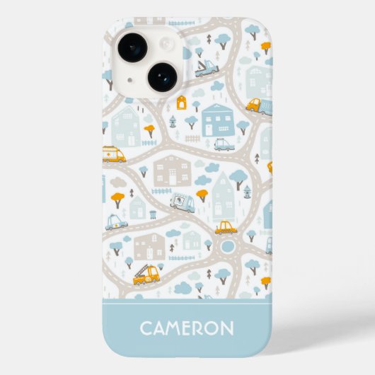 かわいいパステル周辺地図パターン Case-Mate iPhoneケース (裏面)