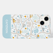 かわいいパステル周辺地図パターン Case-Mate iPhoneケース (裏面 (横))