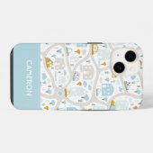 かわいいパステル周辺地図パターン iPhoneケース (裏面横)