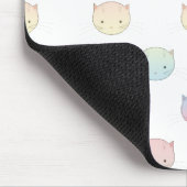 かわいいパステル子猫顔柄 マウスパッド (コーナー)
