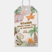 かわいいパステル恐竜ありがとう ギフトタグ (正面)