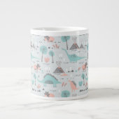 かわいいパステル恐竜のパターン ジャンボコーヒーマグカップ (正面)