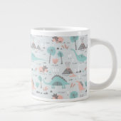 かわいいパステル恐竜のパターン ジャンボコーヒーマグカップ (右)