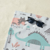 かわいいパステル恐竜のパターン ビーチタオル (インサイチュ)