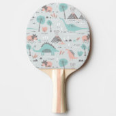 かわいいパステル恐竜のパターン 卓球ラケット (正面)