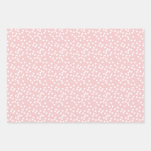 かわいいパステル春の花、水玉模様&ストライプ ラッピングペーパーシート (正面3)