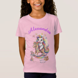 かわいいパステル水彩ユニコーンのバランスボール Tシャツ