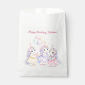 かわいいパステル水彩恐竜の誕生日 フェイバーバッグ (正面)