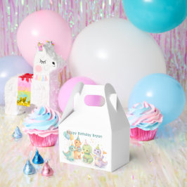 かわいいパステル水彩恐竜の誕生日 フェイバーボックス