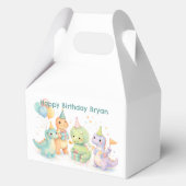 かわいいパステル水彩恐竜の誕生日 フェイバーボックス (裏面)