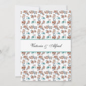 かわいいパステル水彩愛の鳥カップルのカップルのシャワー 招待状 (裏面)