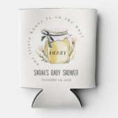かわいいパステル水彩蜂蜜ジャーのベビーシャワー 缶クーラー (正面)