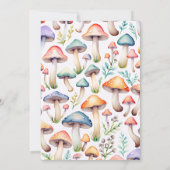 かわいいパステル水色きのこの赤ちゃんシャワー 招待状 (裏面)