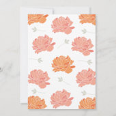 かわいいパステル牡丹ベビーガールの最初の誕生日パーティー 招待状 (裏面)