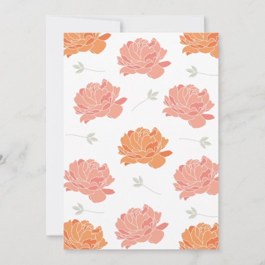 かわいいパステル牡丹ベビーガールの最初の誕生日パーティー 招待状 (裏面)