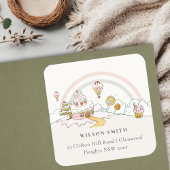 かわいいパステル甘い時間キャンディランドキッズアドレス スクエアシール