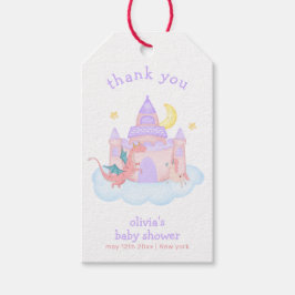かわいいパステル童話ドラゴンユニコーンベイビーシャワー ギフトタグ