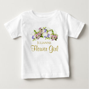 かわいいパステル結婚フラワーズフラワーガール幼児 ベビーTシャツ