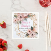 かわいいパステル結婚フローラのフレーム紙クイリング スタンダードカクテルナプキン (インサイチュ)