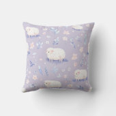 かわいいパステル羊と花柄のクッションカバー クッション (裏面)