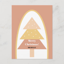 かわいいパステル自然トーンメリークリスマスツリー ポストカード