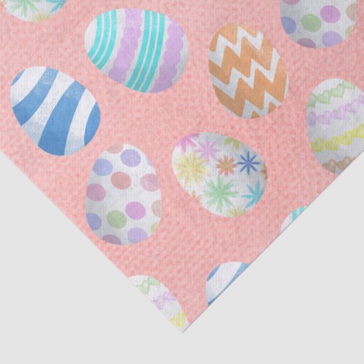 かわいいパステル色のイースターエッグパターン 薄葉紙 (詳細)