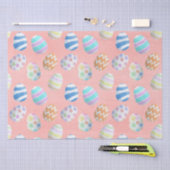 かわいいパステル色のイースターエッグパターン 薄葉紙 (クラフト)