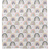 かわいいパステル虹 シャワーカーテン (正面)