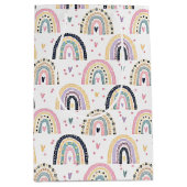 かわいいパステル虹 ミディアムペーパーバッグ (正面)