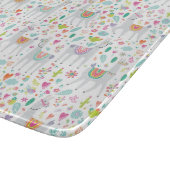 かわいいパステル調のラマパターン カッティングボード (角)