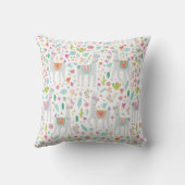 かわいいパステル調のラマパターン クッション (裏面)