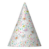 かわいいパステル調のラマパターン パーティーハット (左)