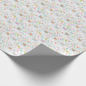 かわいいパステル調のラマパターン ラッピングペーパー (角)